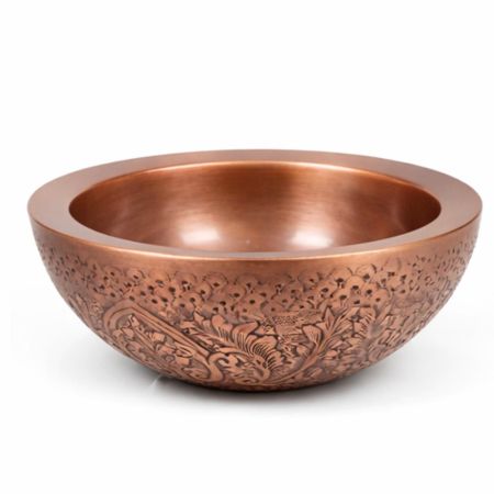 Antique Copper Bathroom Basin With Subtle Handcrafted Details